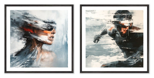 Breaking Through - Gallery wall set with art prints in black frame