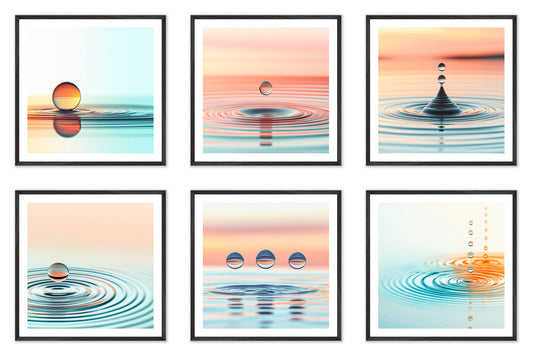 Weightless - Gallery wall set with art prints in black frame