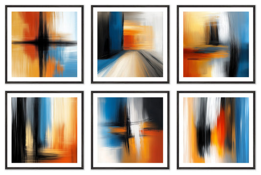 What Remains - Gallery wall set with art prints in black frame