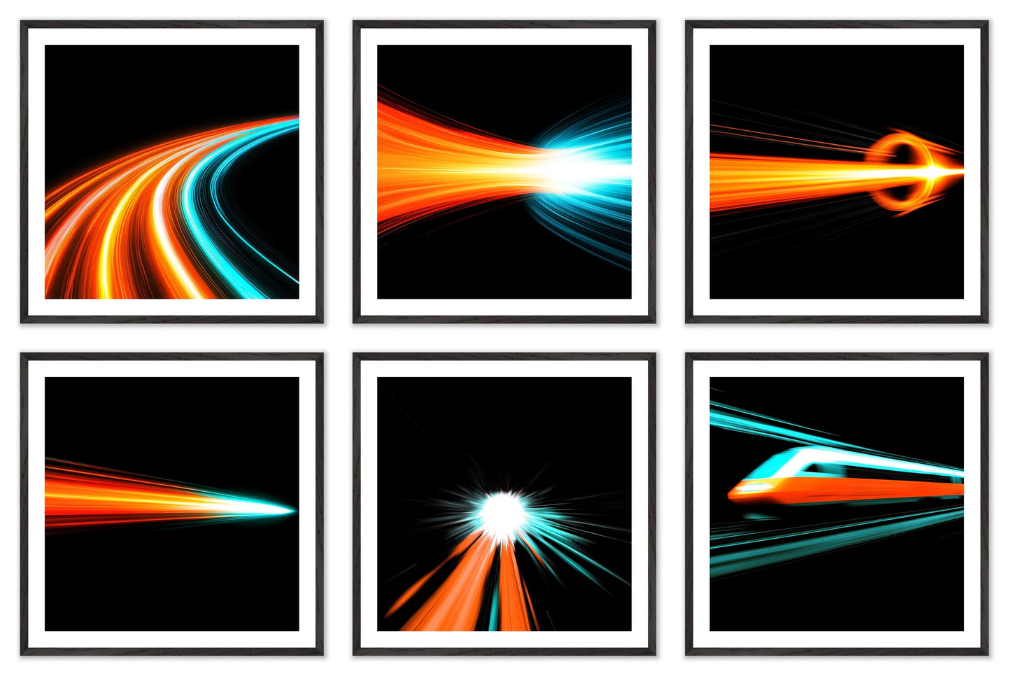 Quantum Fluctuations - Gallery wall set with art prints in black frame