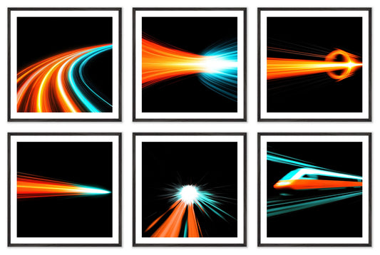 Quantum Fluctuations - Gallery wall set with art prints in black frame
