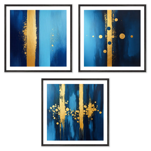 Gold Code - Gallery wall set with art prints in black frame