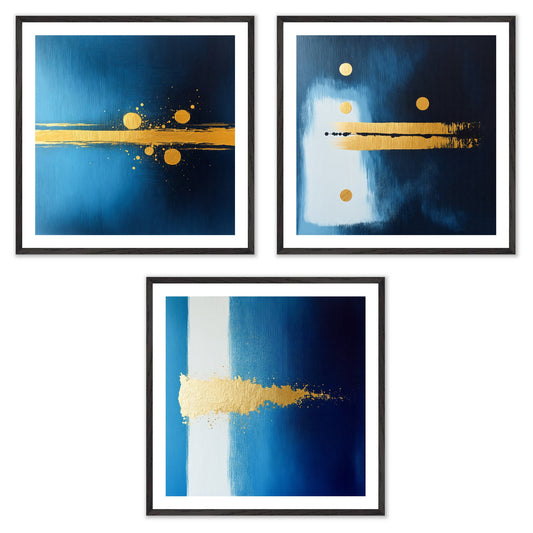 Gold Code - Gallery wall set with art prints in black frame