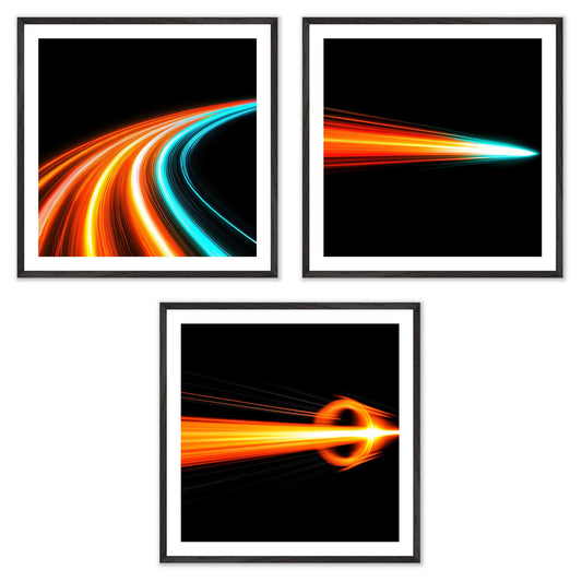 Quantum Fluctuations - Gallery wall set with art prints in black frame