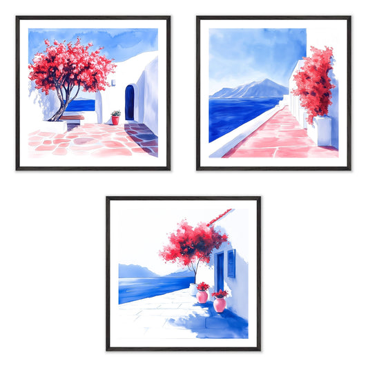 Noon - Gallery wall set with art prints in black frame