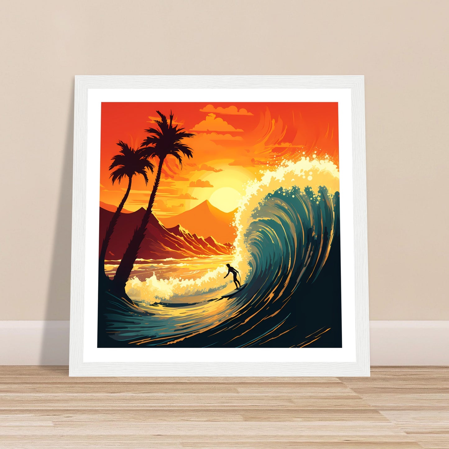 Tropical motion - Sunset Surfing - Wall Art