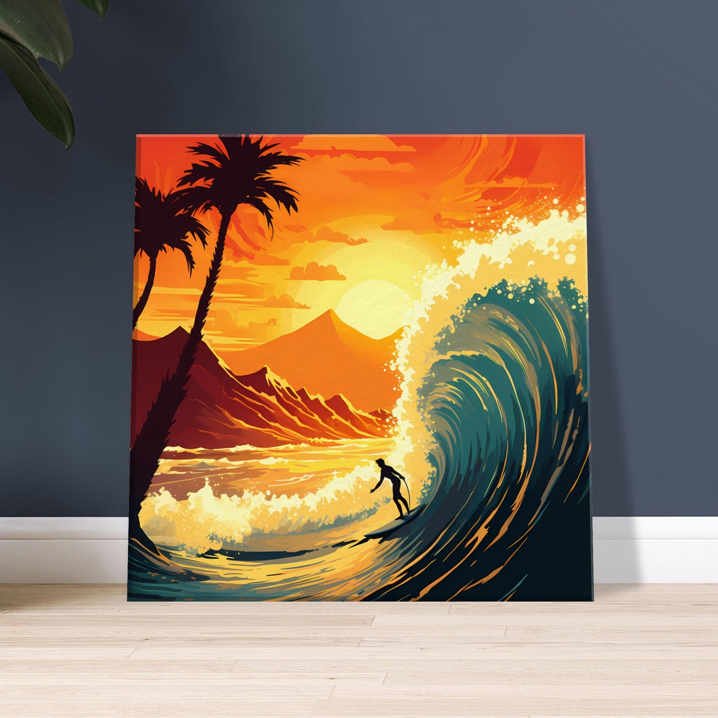 Tropical motion - Sunset Surfing - Wall Art