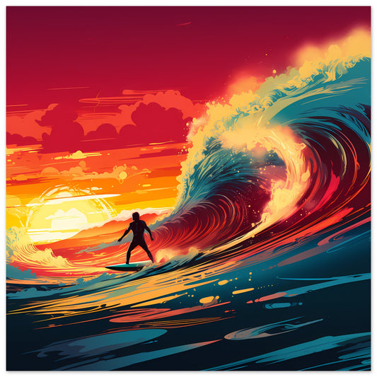 Twilight Merge - Sunset Surfing - Wall Art
