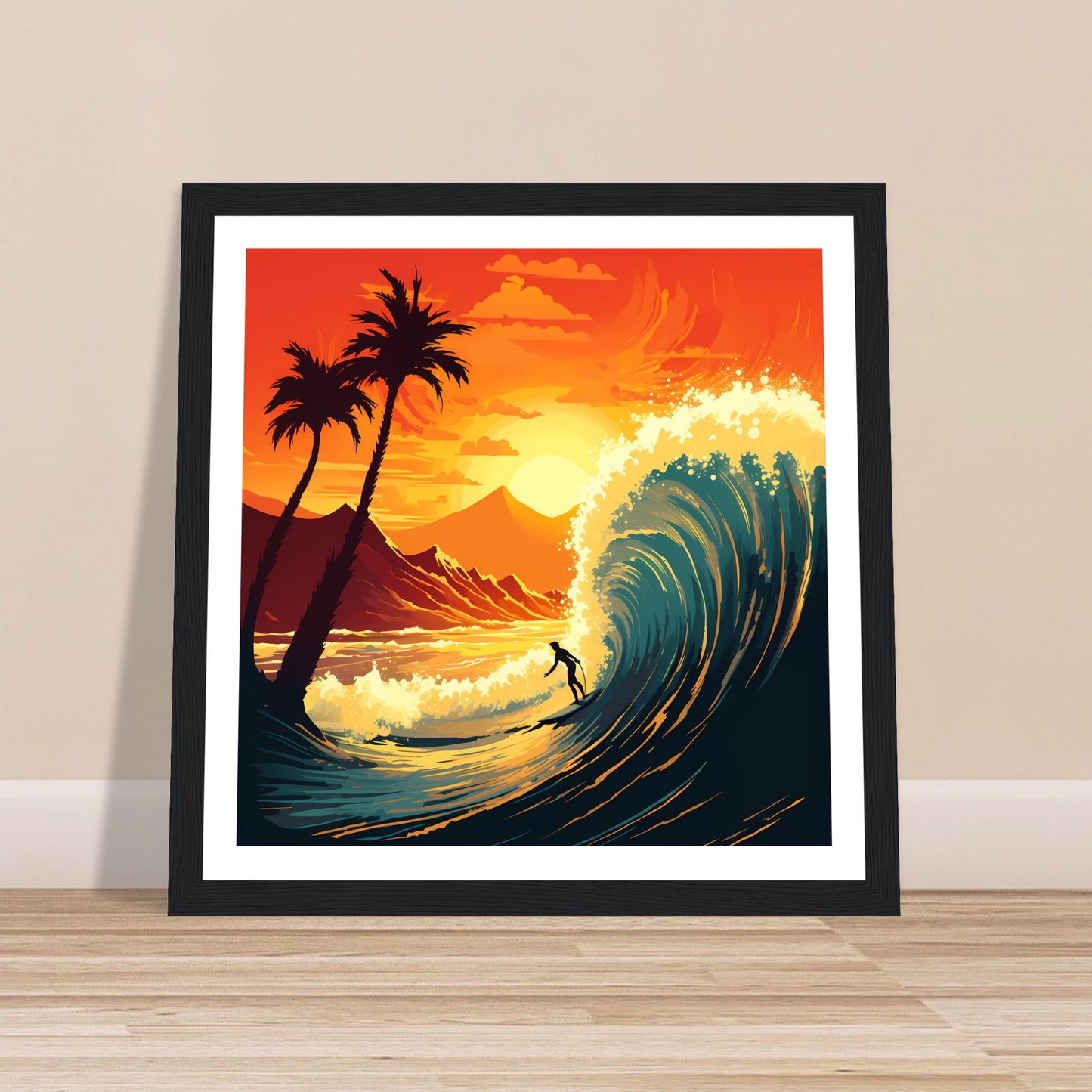 Tropical motion - Sunset Surfing - Wall Art