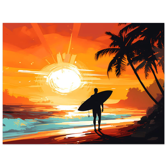 Twilight Reflection - Sunset Surfing - Wall Art