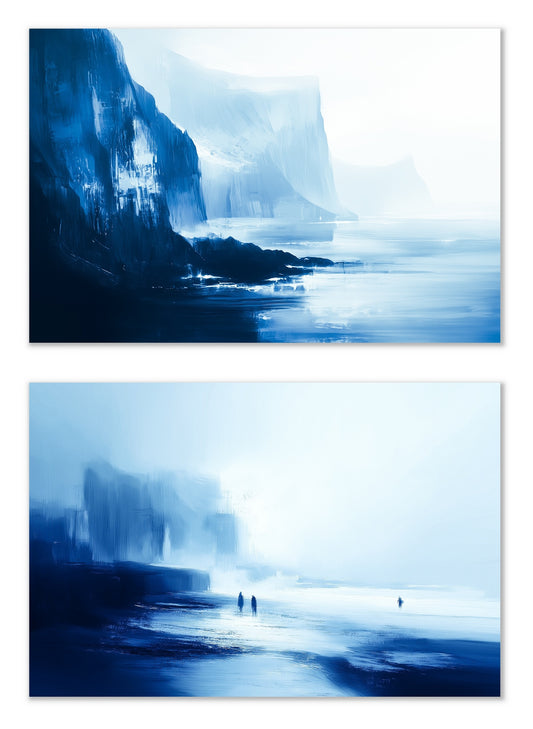 Blue Silence - Gallery wall set with art prints
