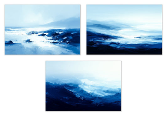 Blue Silence - Gallery wall set with art prints