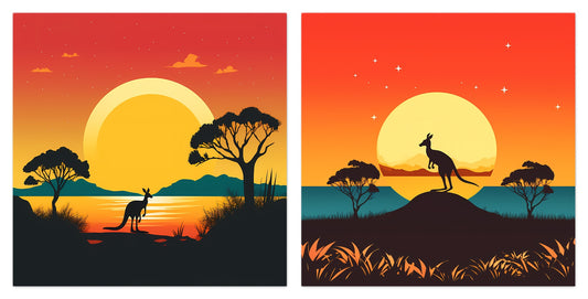 Down Under Remixed - Gallery wall set with art prints