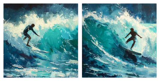 Brushed by the Blue - Gallery wall set with art prints