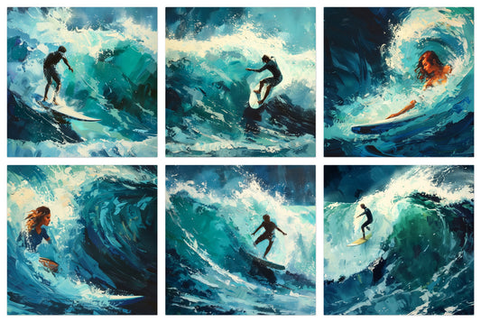 Brushed by the Blue - Gallery wall set with art prints