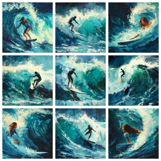 Brushed by the Blue - Gallery wall set with art prints