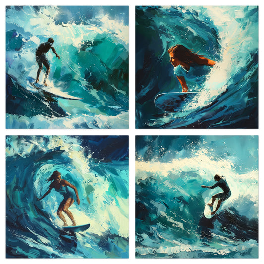 Brushed by the Blue - Gallery wall set with art prints