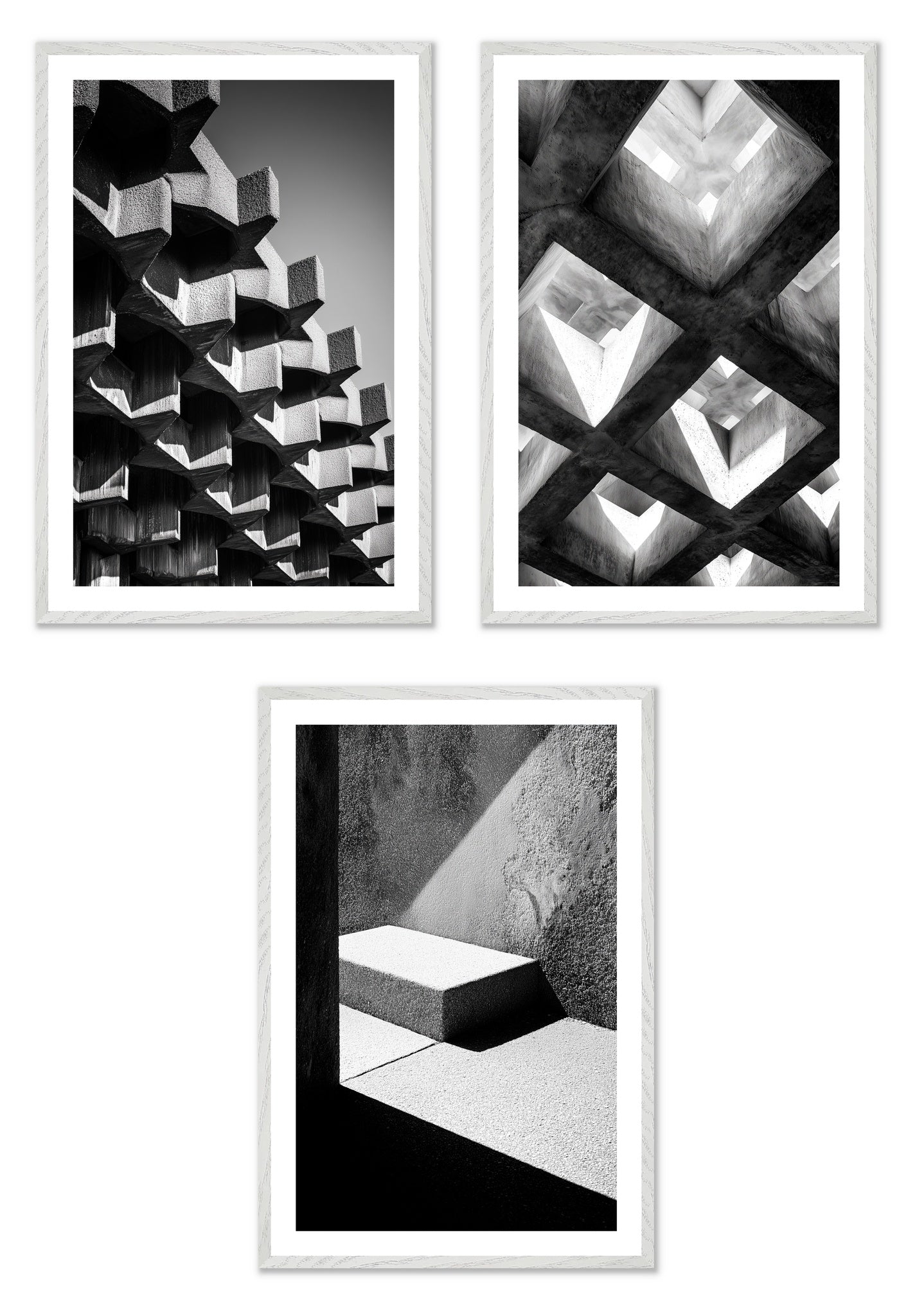 Shadow Play - Gallery wall set with art prints in white frame