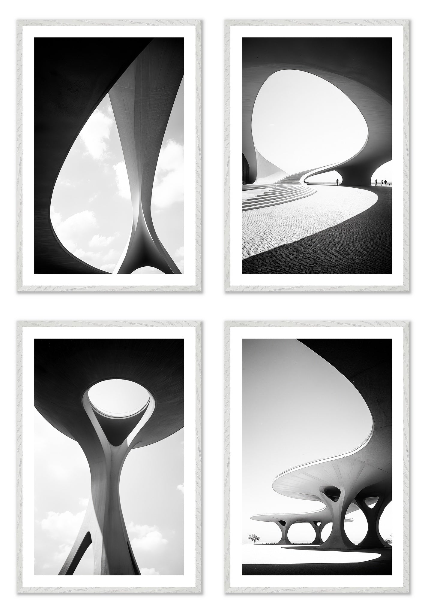 Shadow Play - Gallery wall set with art prints in white frame