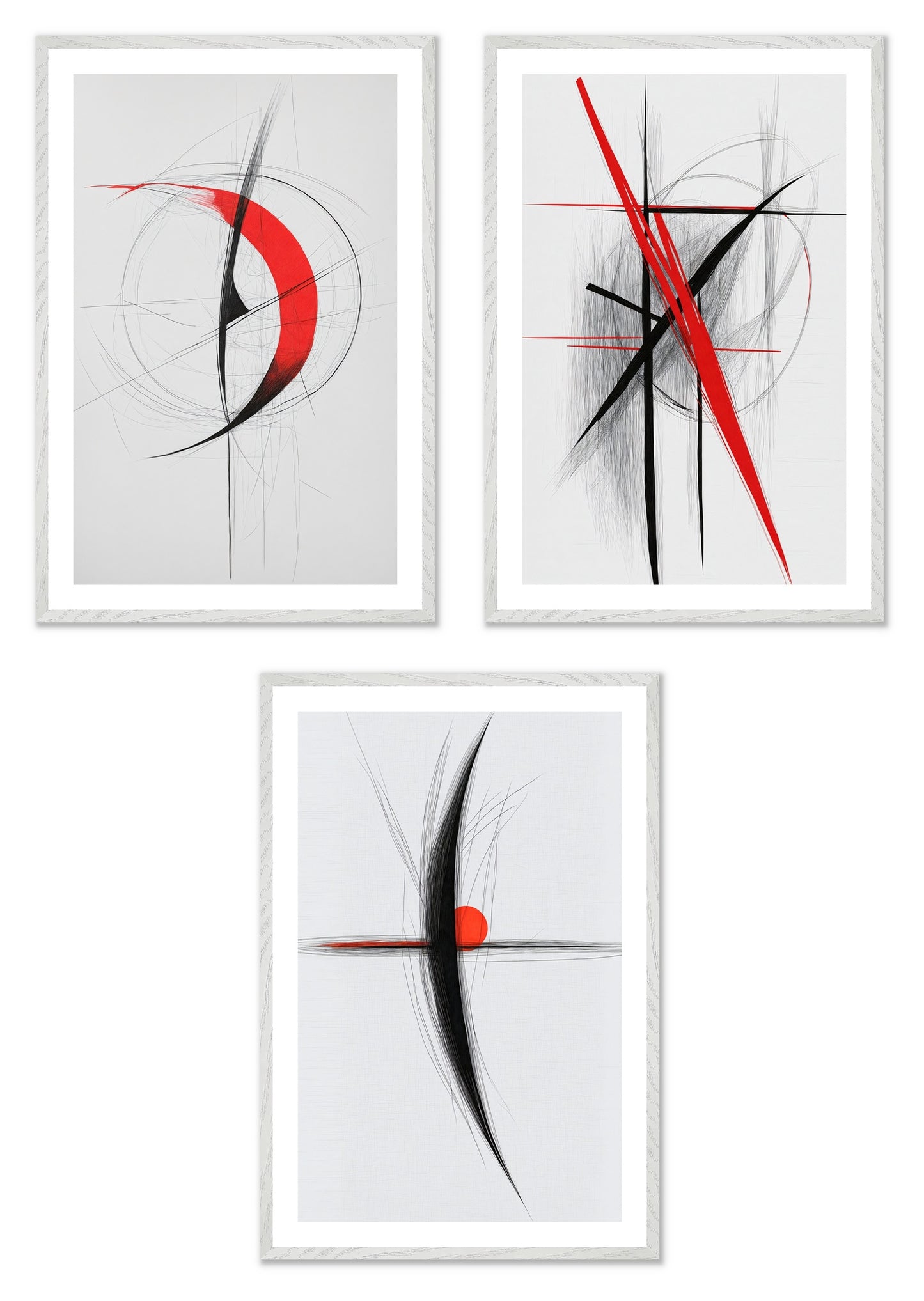 Red Constant - Gallery wall set with art prints in white frame