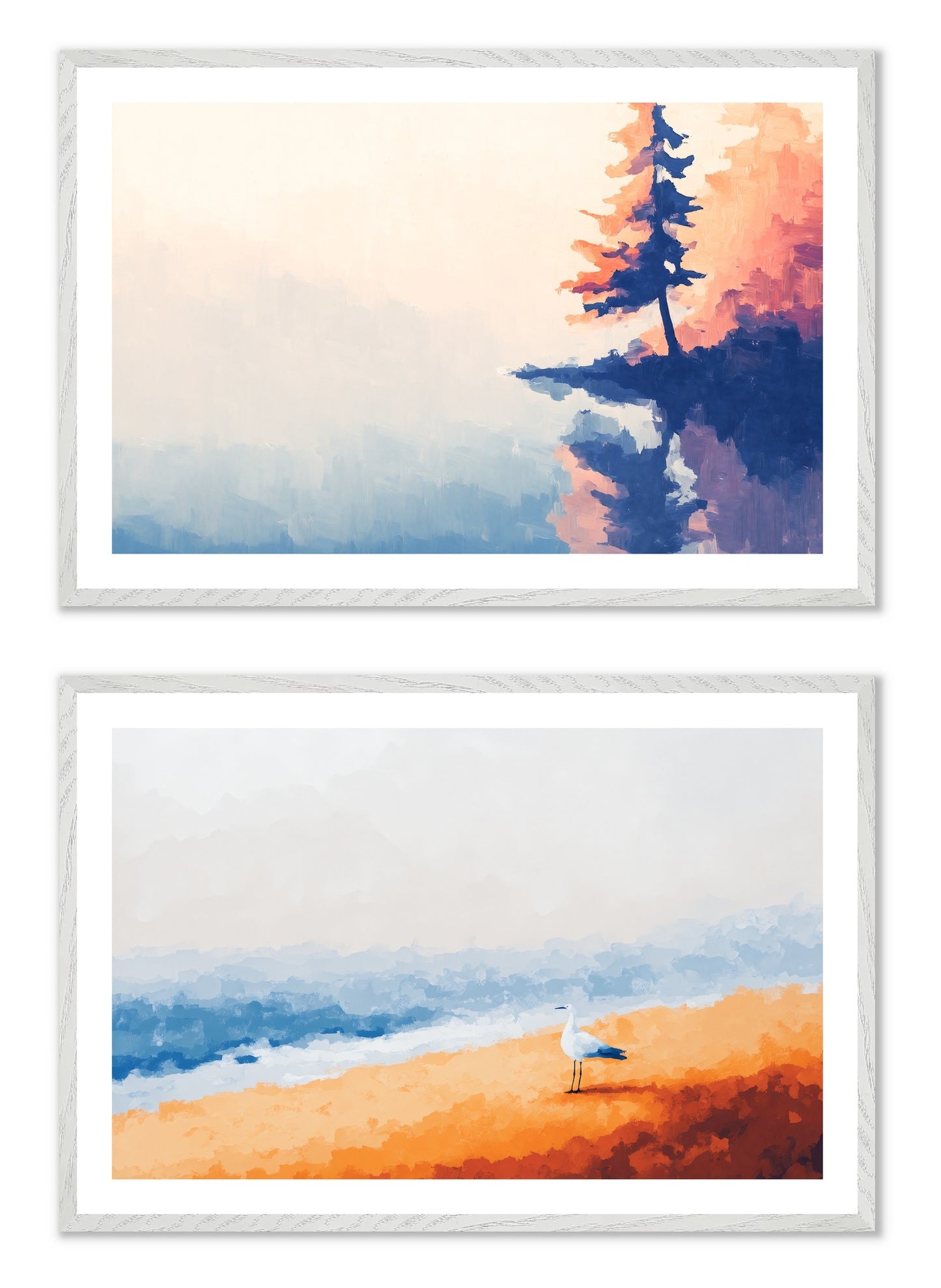 Postcards from Solitude - Gallery wall set with art prints in white frame