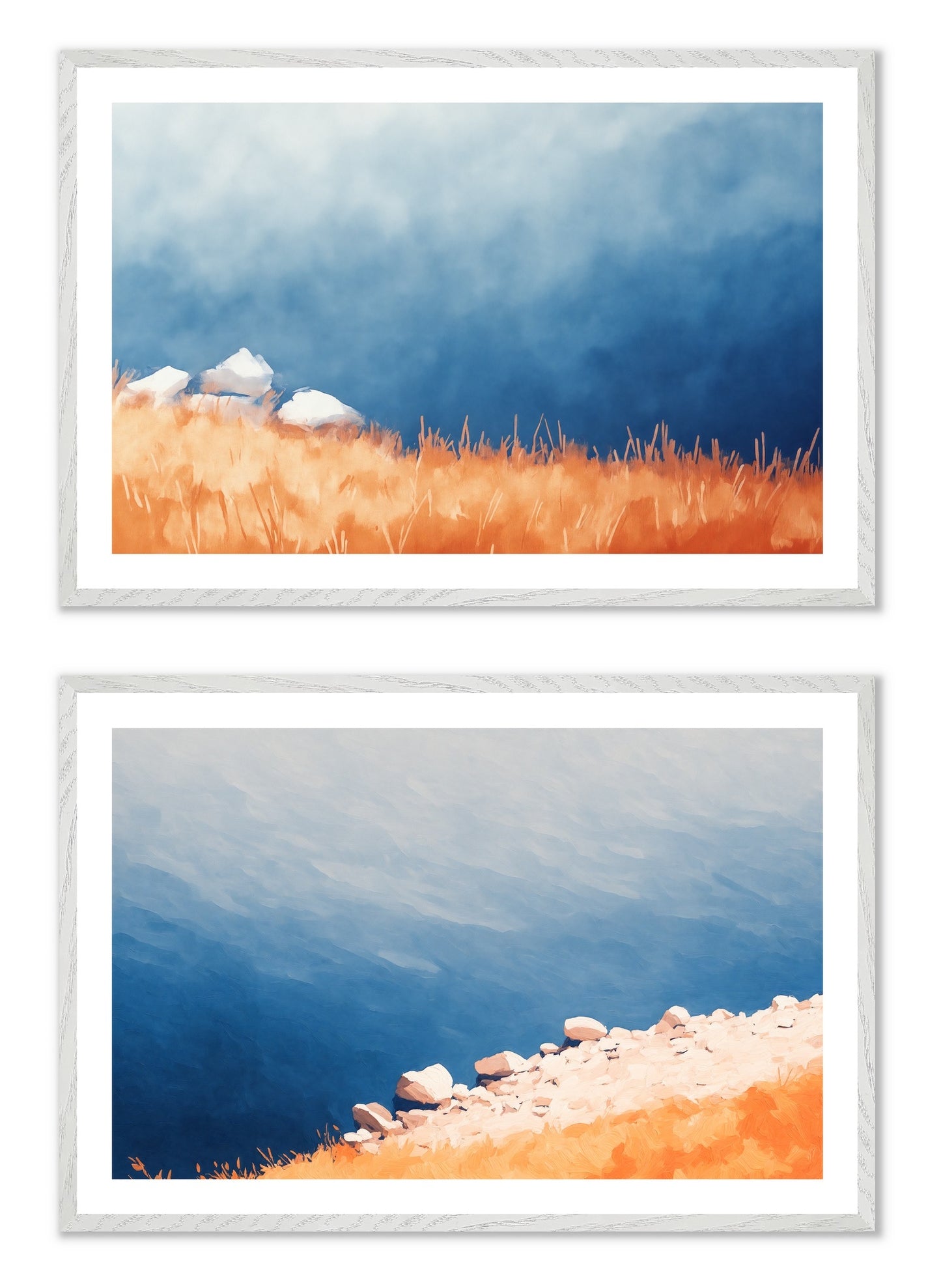 Postcards from Solitude - Gallery wall set with art prints in white frame