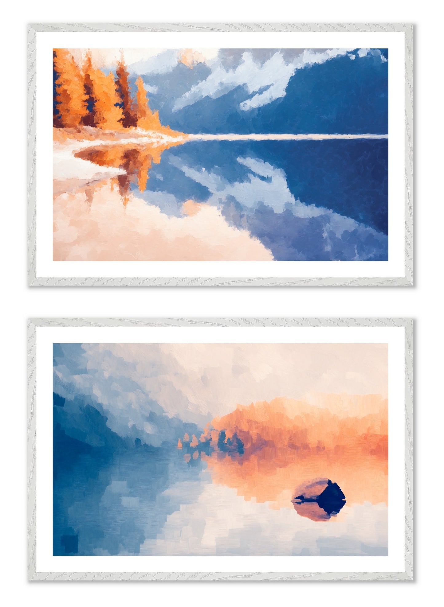 Postcards from Solitude - Gallery wall set with art prints in white frame