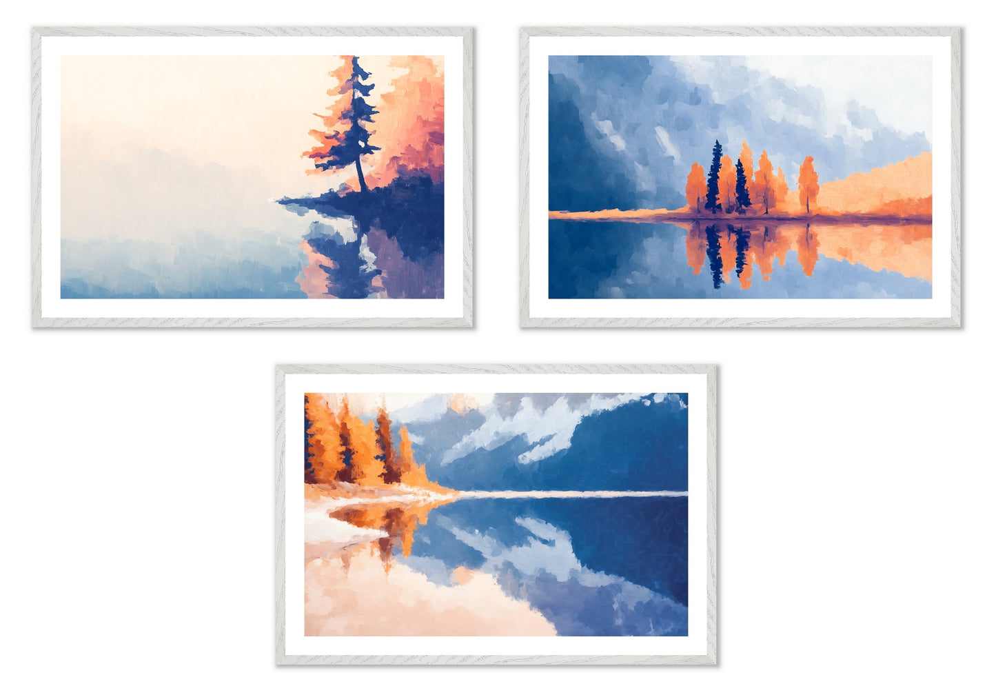 Postcards from Solitude - Gallery wall set with art prints in white frame