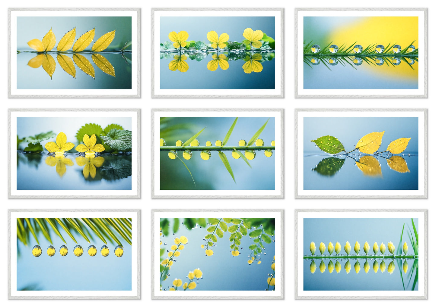 The Surface - Gallery wall set with art prints in white frame