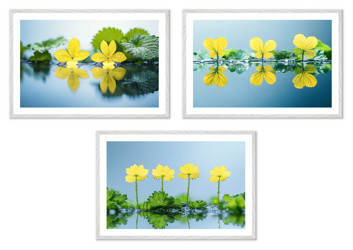 The Surface - Gallery wall set with art prints in white frame