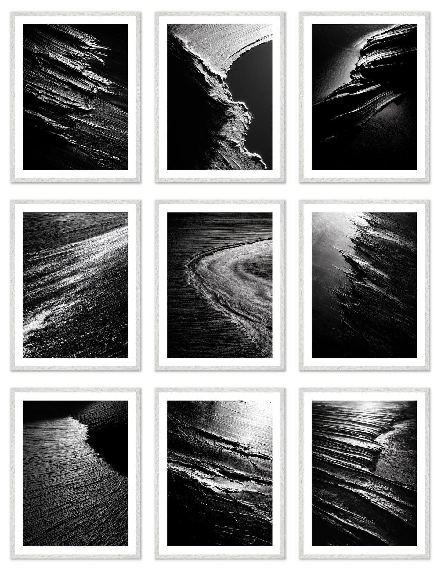 Terra Incognita - Gallery wall set with art prints in white frame