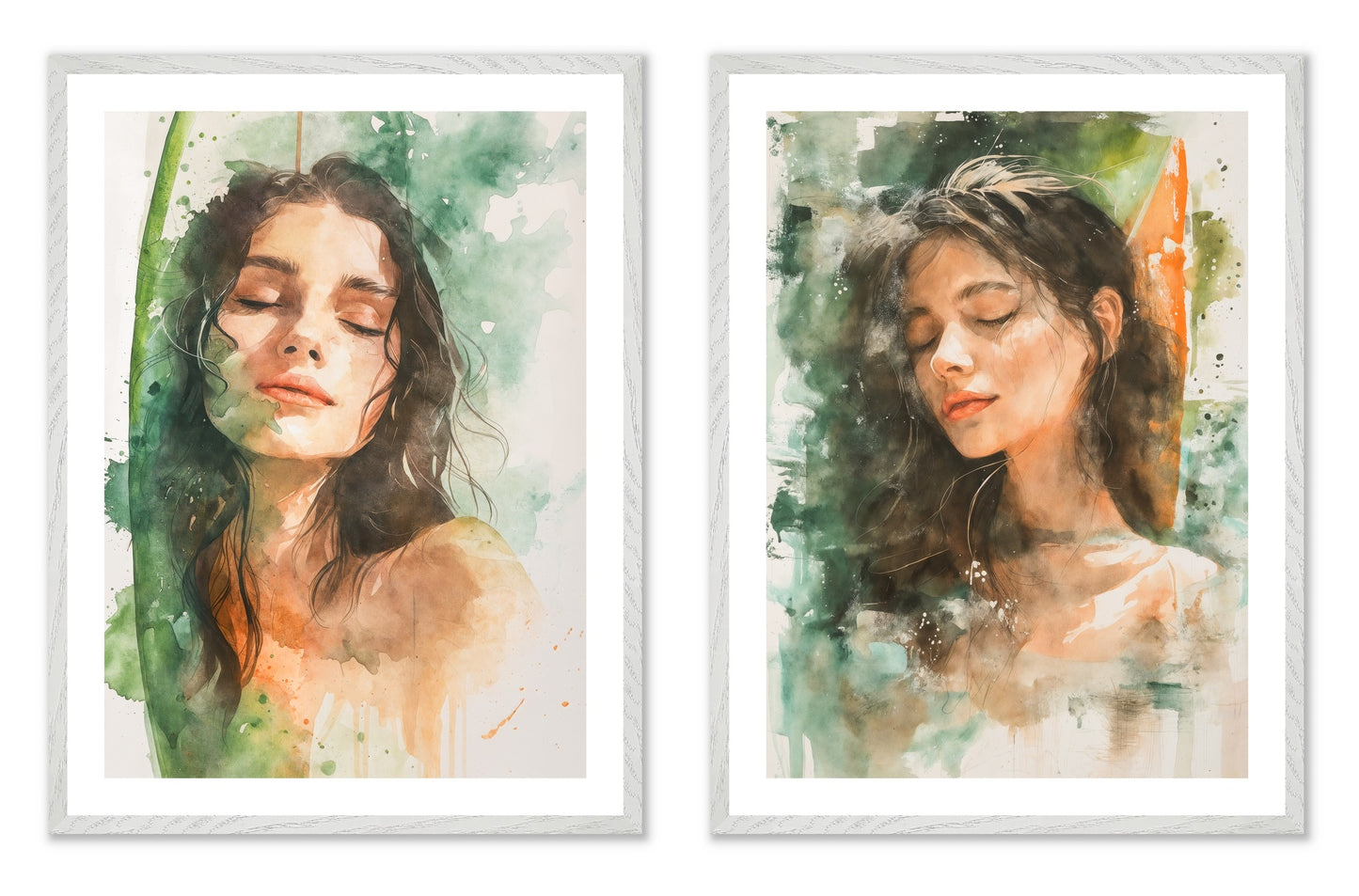 Summer Asleep - Gallery wall set with art prints in white frame