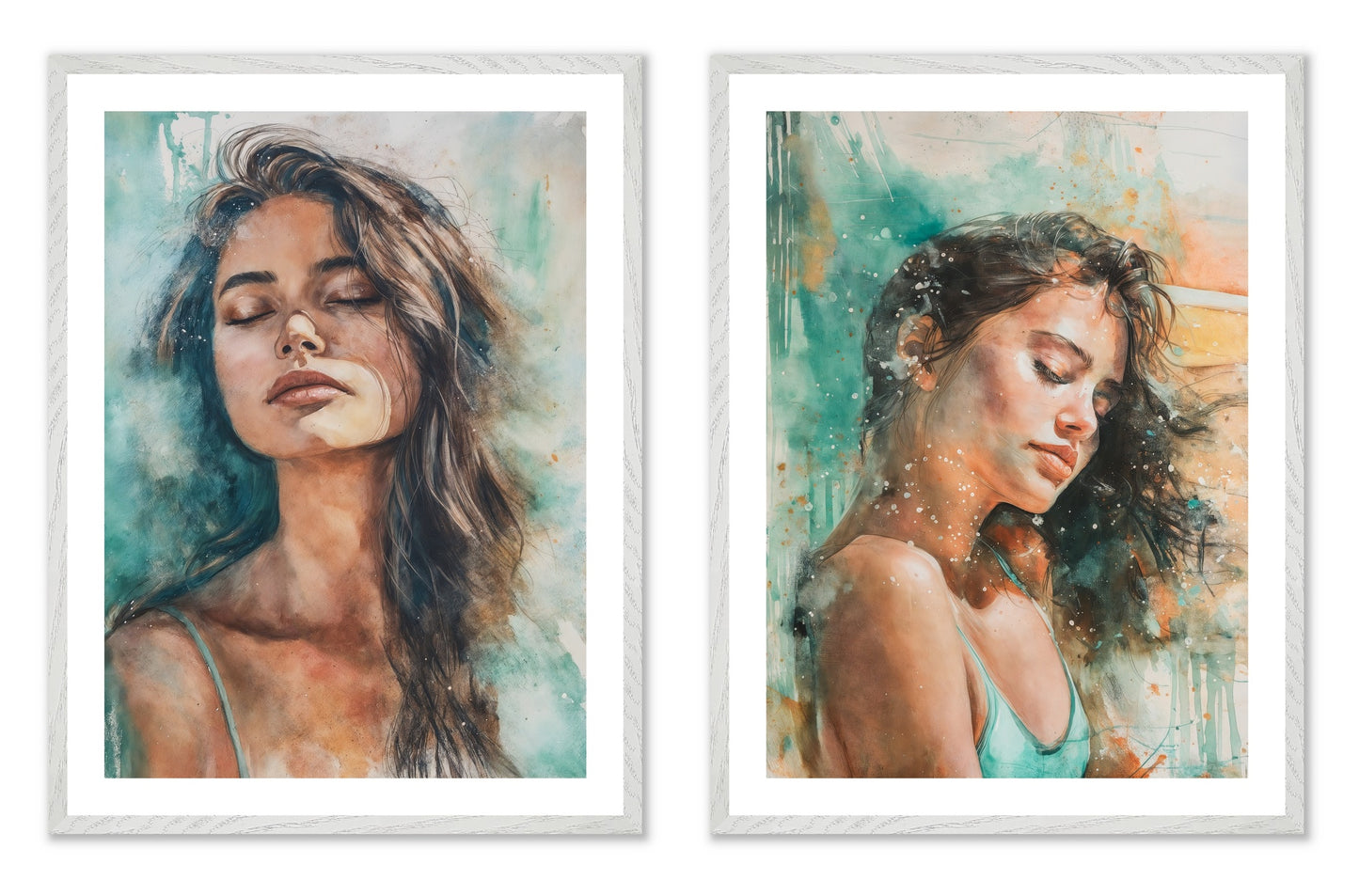 Summer Asleep - Gallery wall set with art prints in white frame