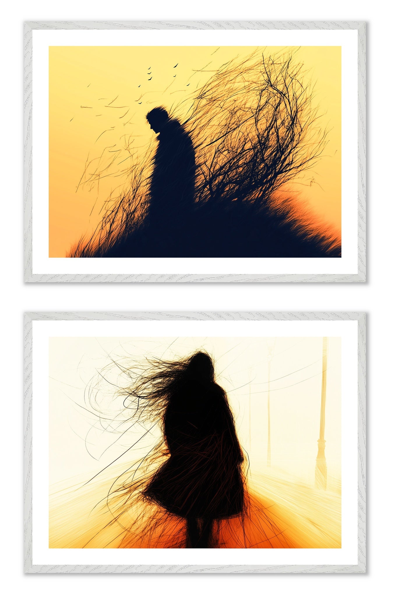 The Last Hour - Gallery wall set with art prints in white frame