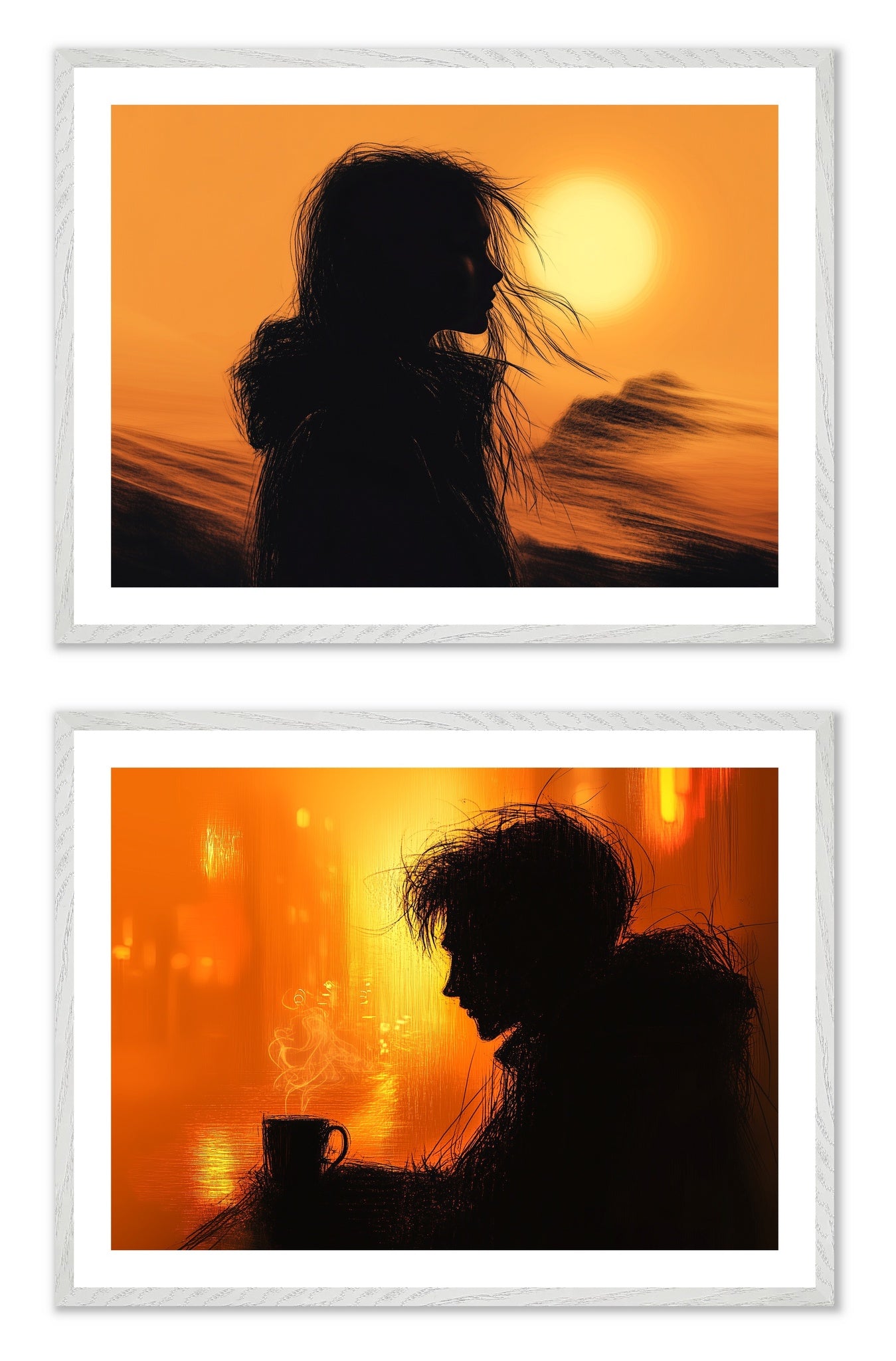 The Last Hour - Gallery wall set with art prints in white frame