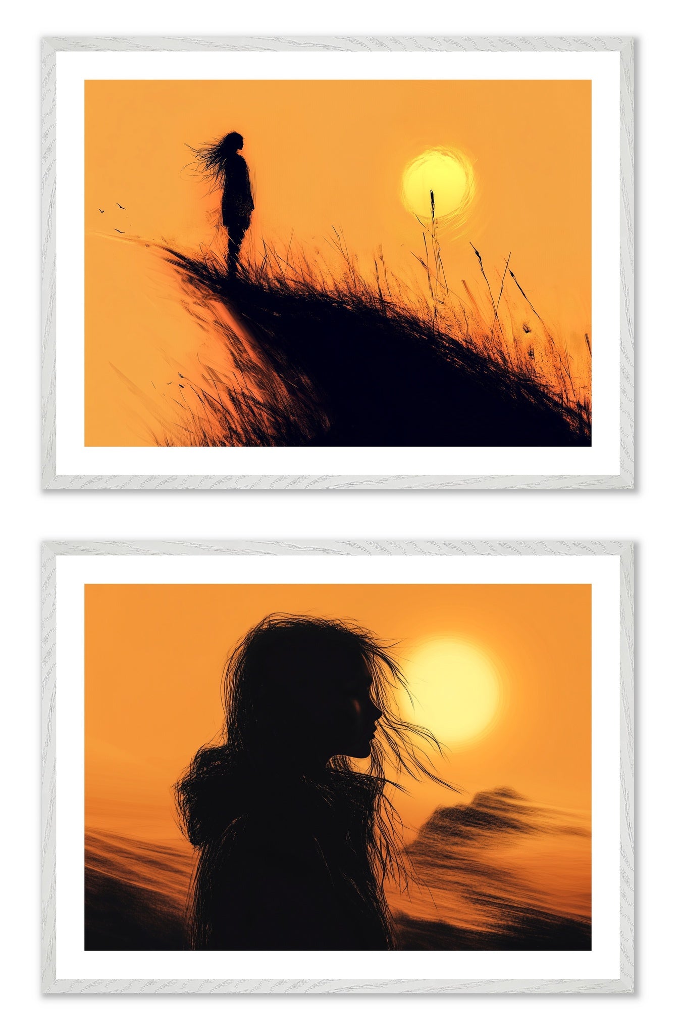 The Last Hour - Gallery wall set with art prints in white frame