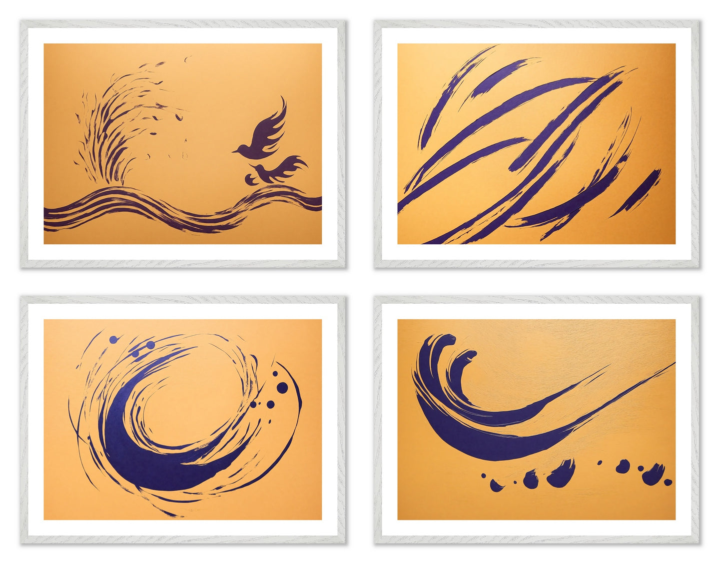 Idle Ink - Gallery wall set with art prints in white frame