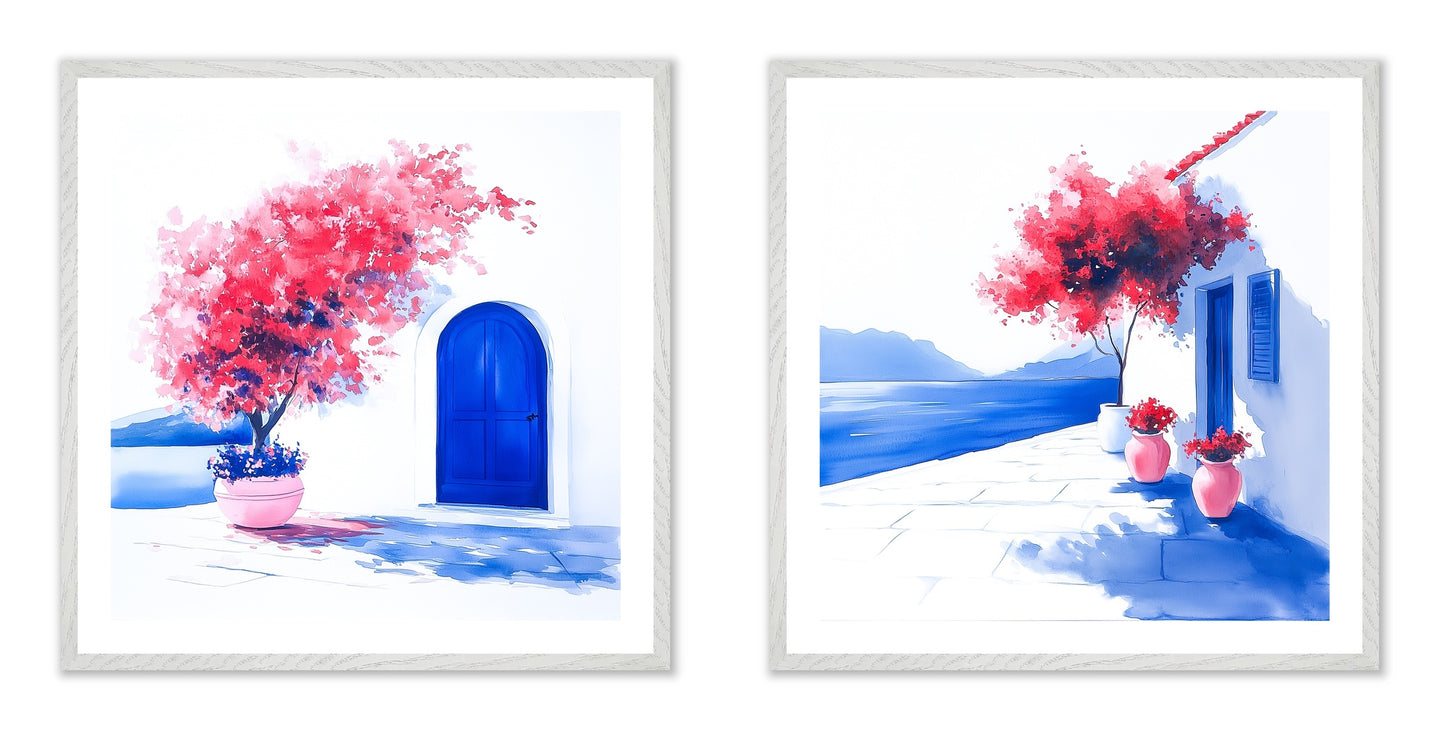 Noon - Gallery wall set with art prints in white frame