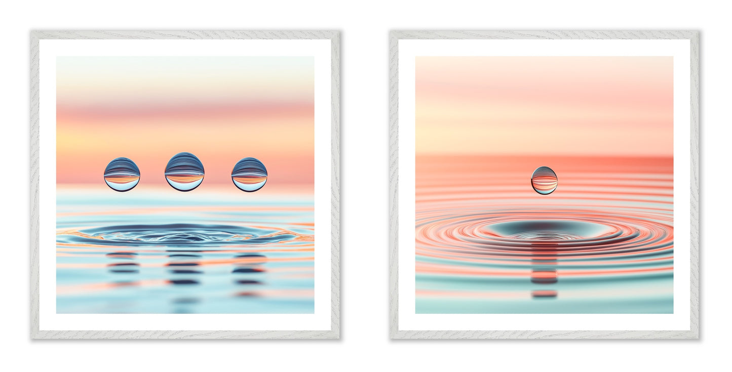 Weightless - Gallery wall set with art prints in white frame