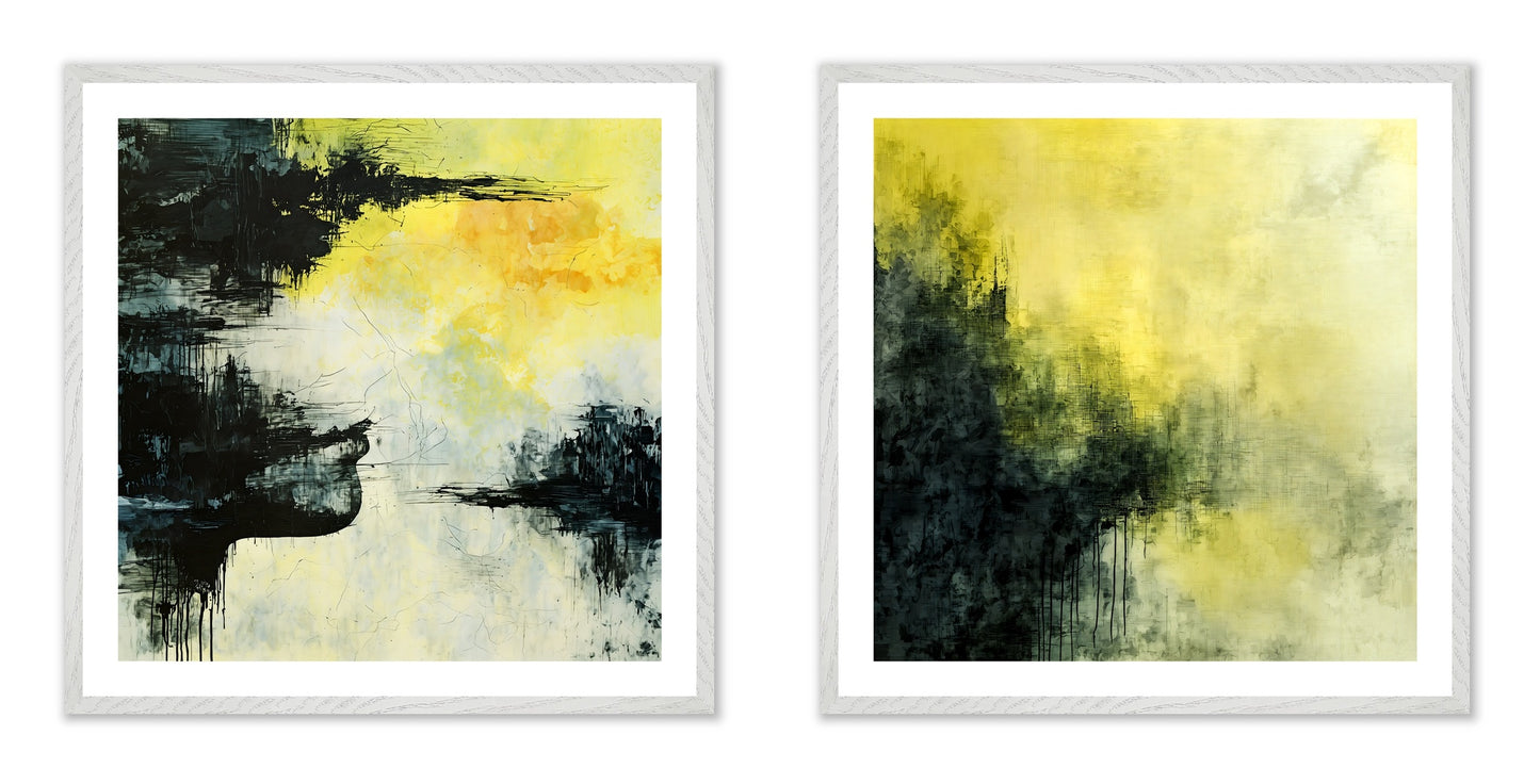 Chromatic Moods - Gallery wall set with art prints in white frame