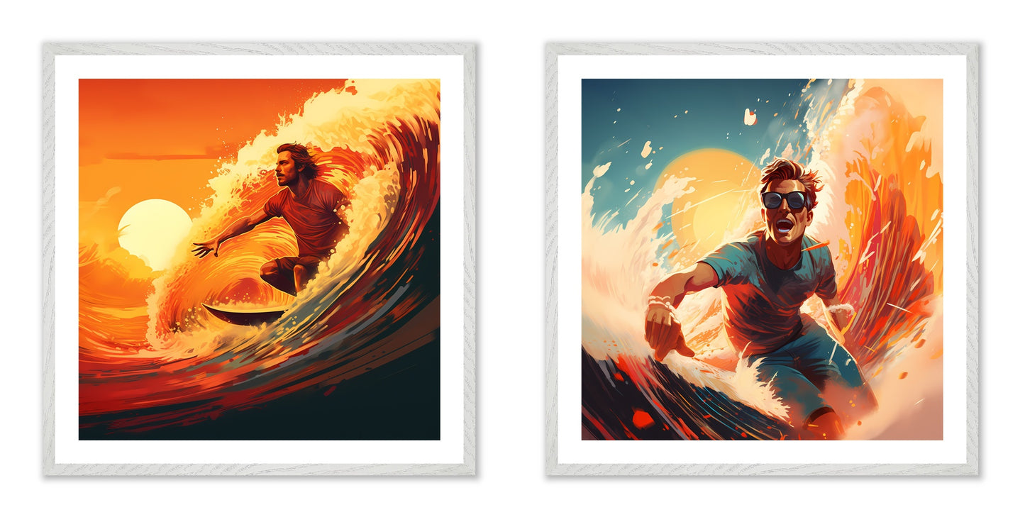 Down Under Remixed - Gallery wall set with art prints in white frame