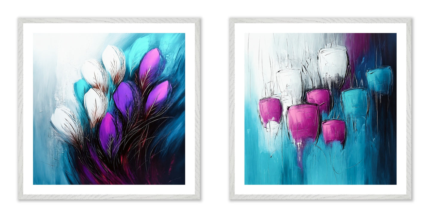 The Imperfect Bloom - Gallery wall set with art prints in white frame