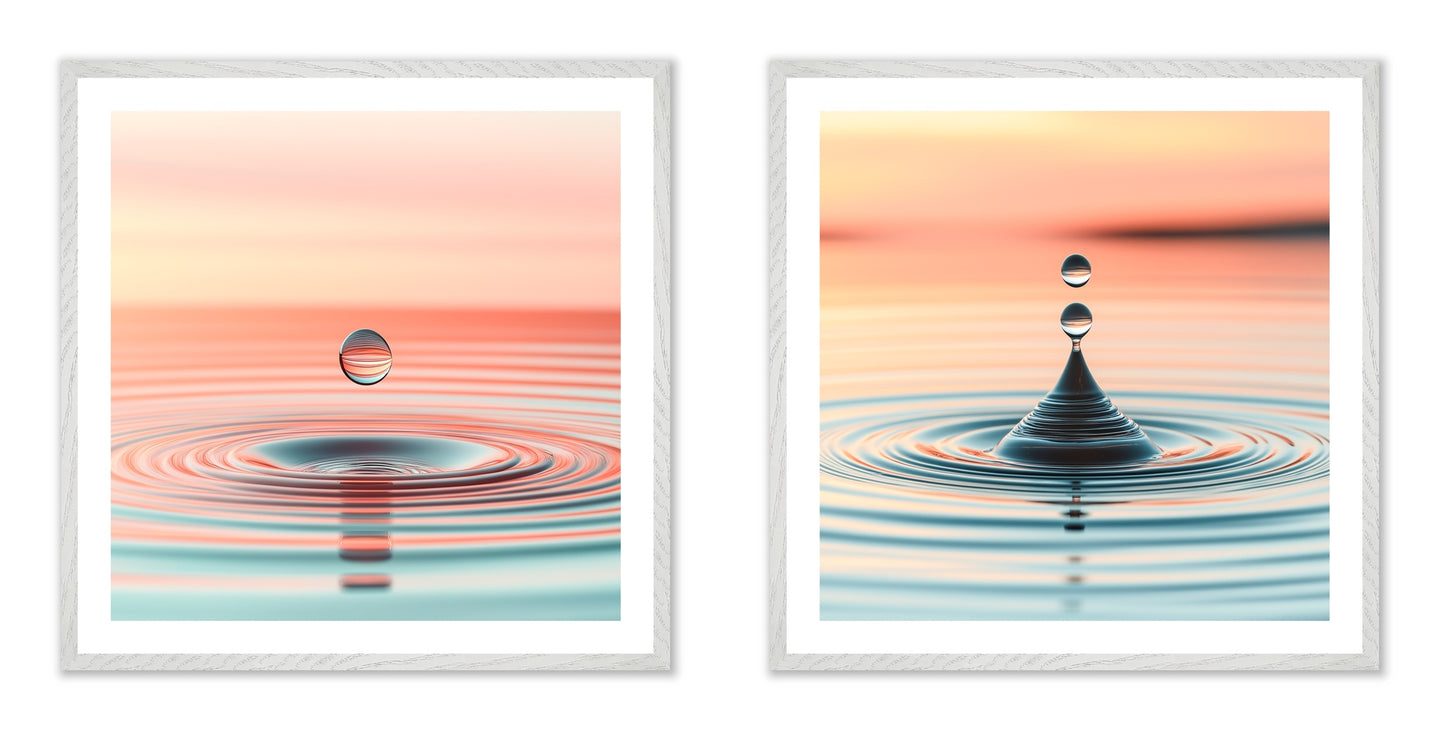 Weightless - Gallery wall set with art prints in white frame