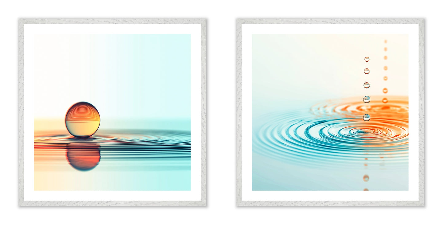 Weightless - Gallery wall set with art prints in white frame