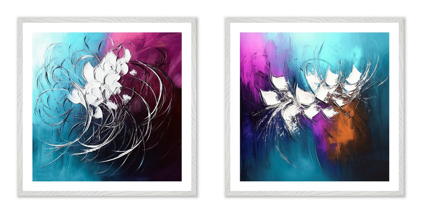 The Imperfect Bloom - Gallery wall set with art prints in white frame
