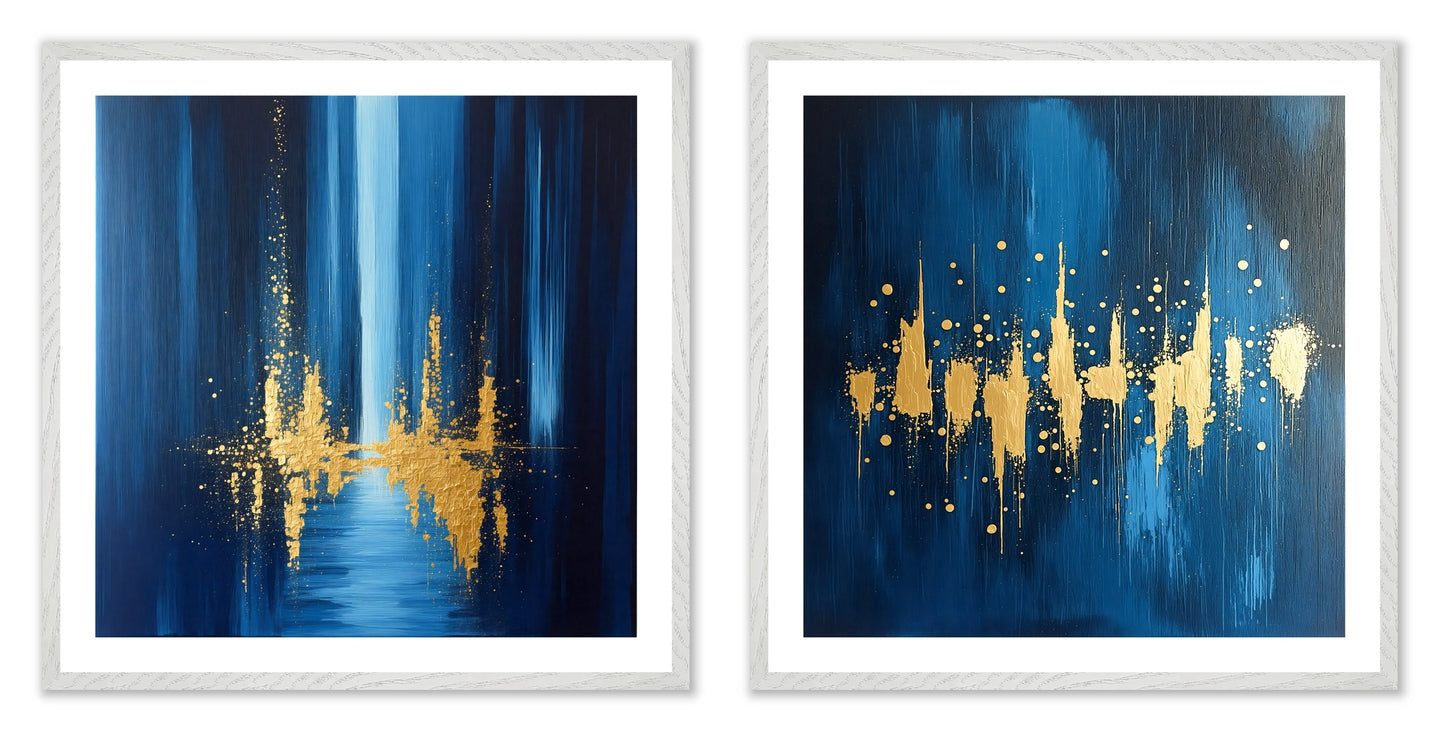 Gold Code - Gallery wall set with art prints in white frame