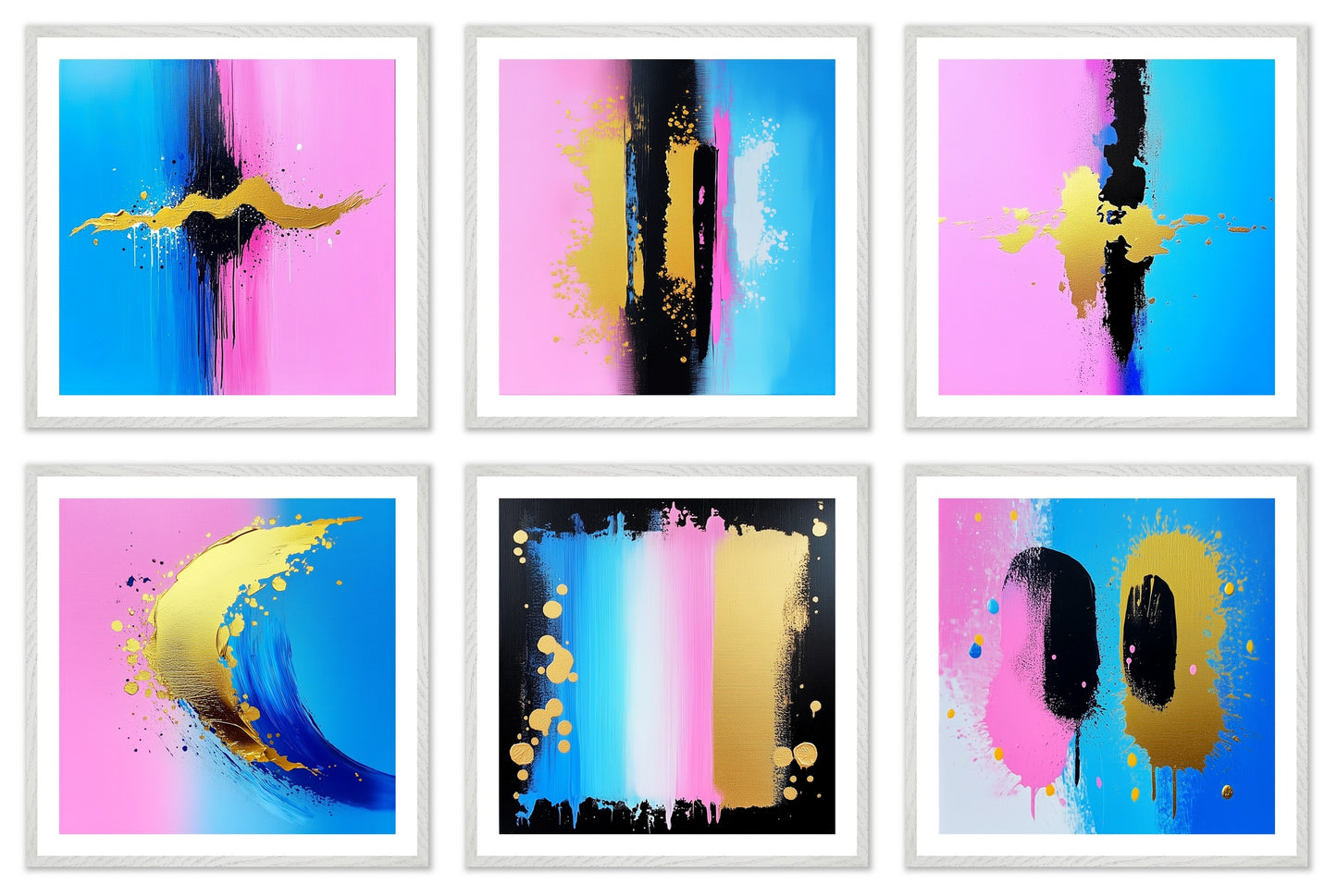 Argument - Gallery wall set with art prints in white frame