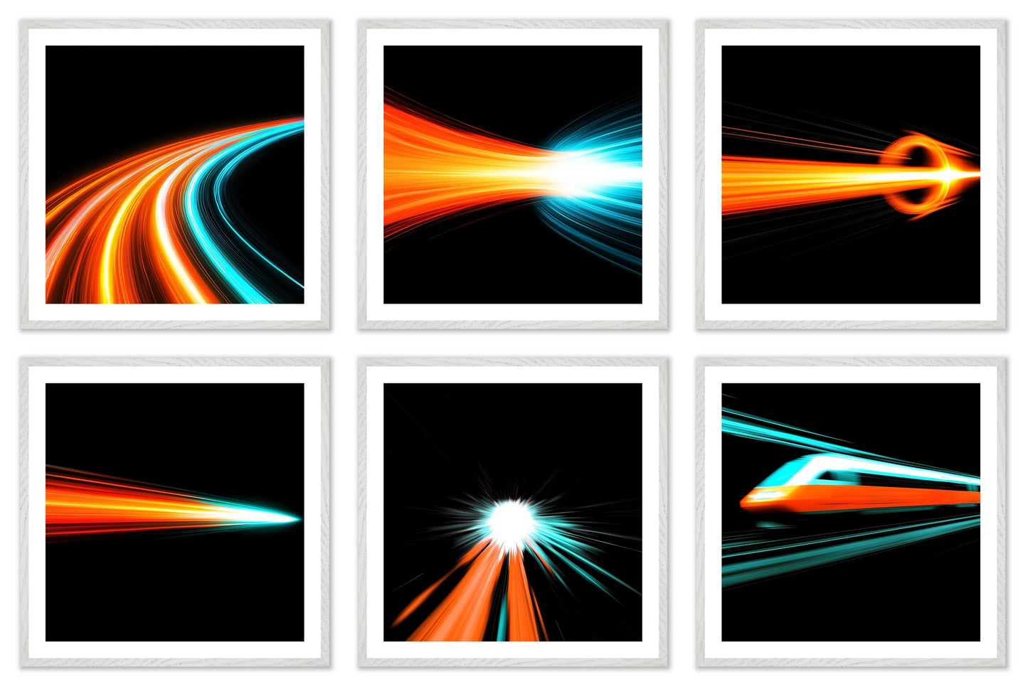 Quantum Fluctuations - Gallery wall set with art prints in white frame