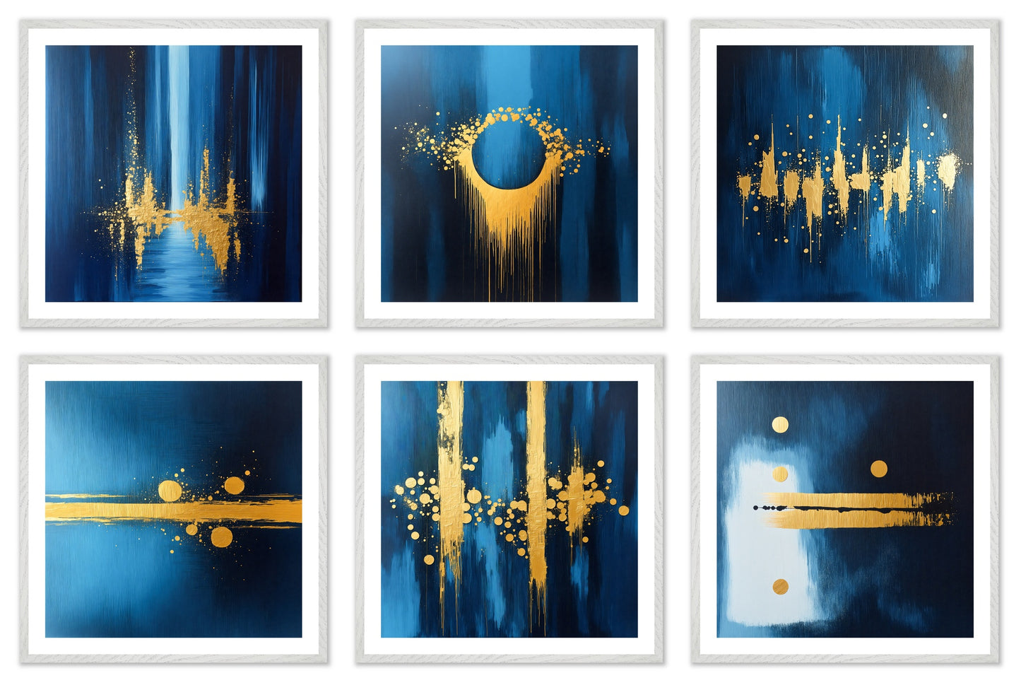 Gold Code - Gallery wall set with art prints in white frame