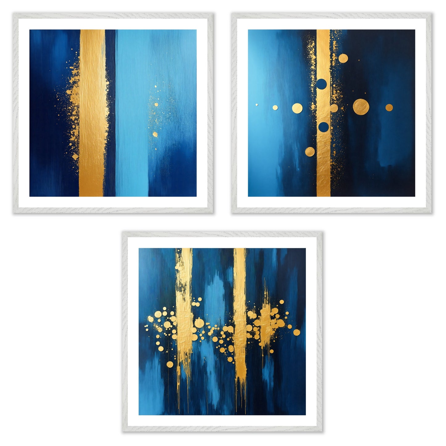 Gold Code - Gallery wall set with art prints in white frame